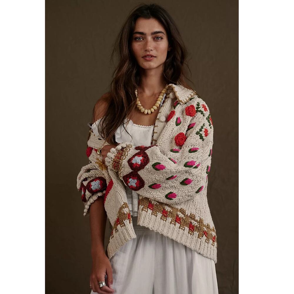 NEW Free People Rosebud Oversize Cardigan Size Small